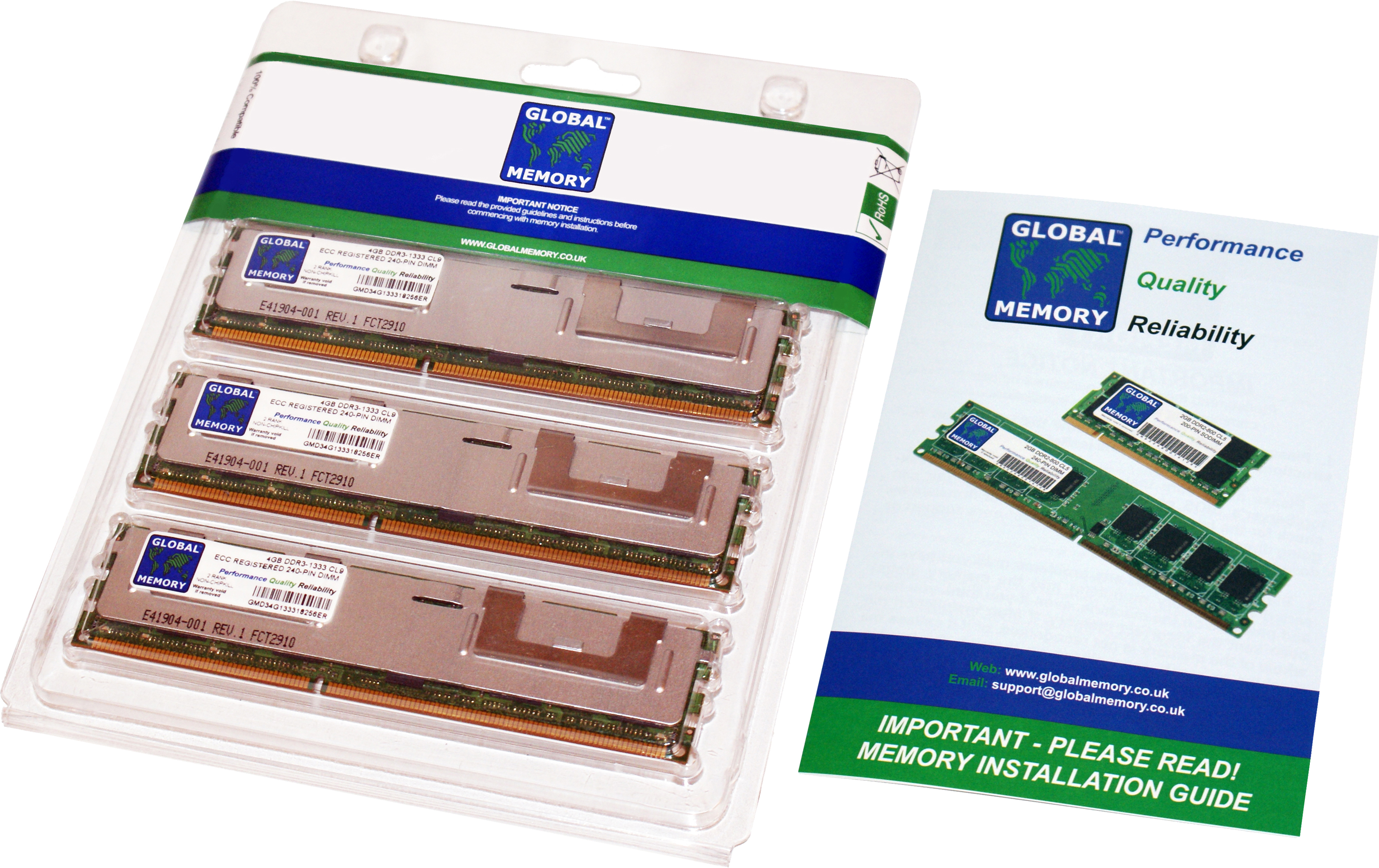 48GB (3 x 16GB) DDR3 1066MHz PC3-8500 240-PIN ECC REGISTERED DIMM (RDIMM) MEMORY RAM KIT FOR SERVERS/WORKSTATIONS/MOTHERBOARDS (12 RANK KIT NON-CHIPKILL)